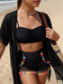 SHEIN 4pcs/Set Tassel Cover Up, Beach Shorts Bikini Set Summer
