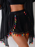 SHEIN 4pcs/Set Tassel Cover Up, Beach Shorts Bikini Set Summer