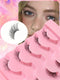 SHEIN 5 Pairs Of Half-Eye False Eyelashes With Transparent Stem, 3D Faux