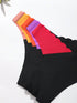 5pcsPack Seamless Scallop Design Women Underwear, Comfortable Contrast Color Thong Panties
