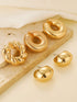shein 4pcs Exaggerated Personality Circle C-Shaped Spiral Column Hollow Large Ear