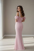 SHEIN MOD Vintage Court Pink Lace-Trimmed Satin Mermaid Dress