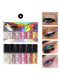SHEIN 6pcs Mini Shiny Liquid Eyeshadow Eyeliner Set