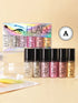 SHEIN 6pcs Mini Shiny Liquid Eyeshadow Eyeliner Set