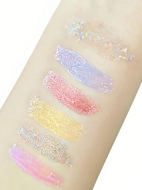 SHEIN 6pcs Mini Shiny Liquid Eyeshadow Eyeliner Set
