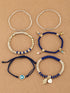 SHEIN 6pcs Boho Style Multicolor Asymmetrical Beaded Bracelets