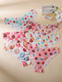 SHEIN 6pcs/Pack Cake & Donut Print Sexy Wavy
