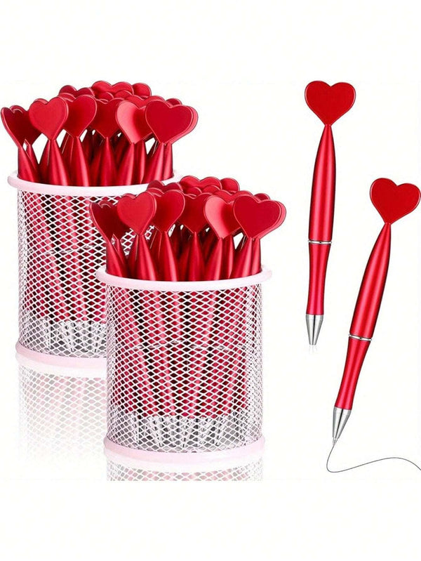 SHEIN 1pcs Plastic Heart-Shaped Ballpoint Pens