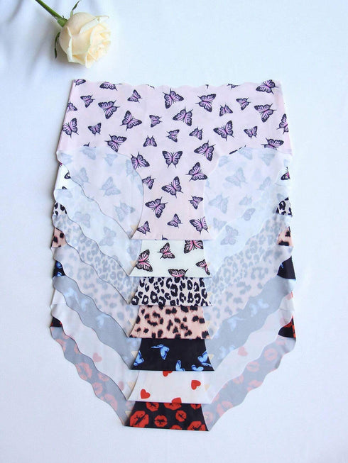 SHEIN 3-Piece Wavy-Edged Fan-Shaped Women's Underwear