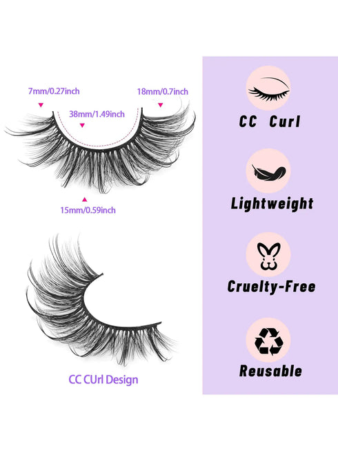 SHEIN 7 Pairs Faux Mink Lashes
