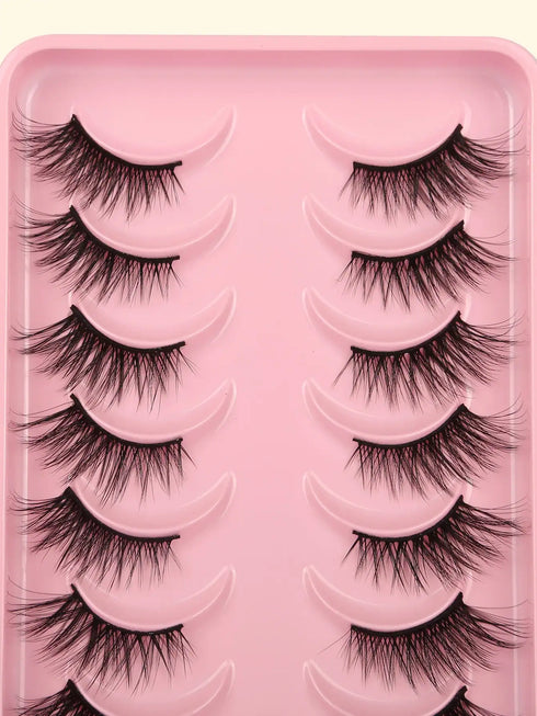 SHEIN 7 Pairs Of Criss-Cross Curled False Eyelashes Makeup Products