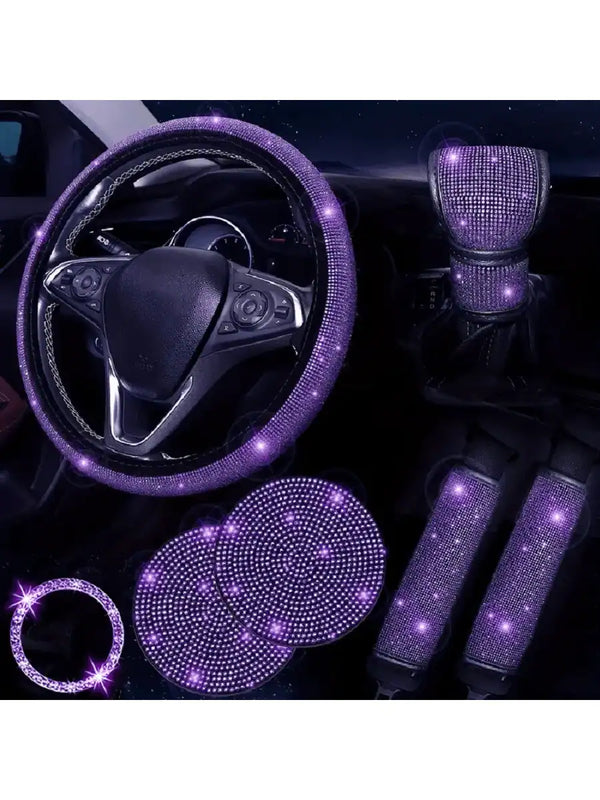 SHEIN 7 Piece Sparkling Rhinestone Car Interior Trim Set