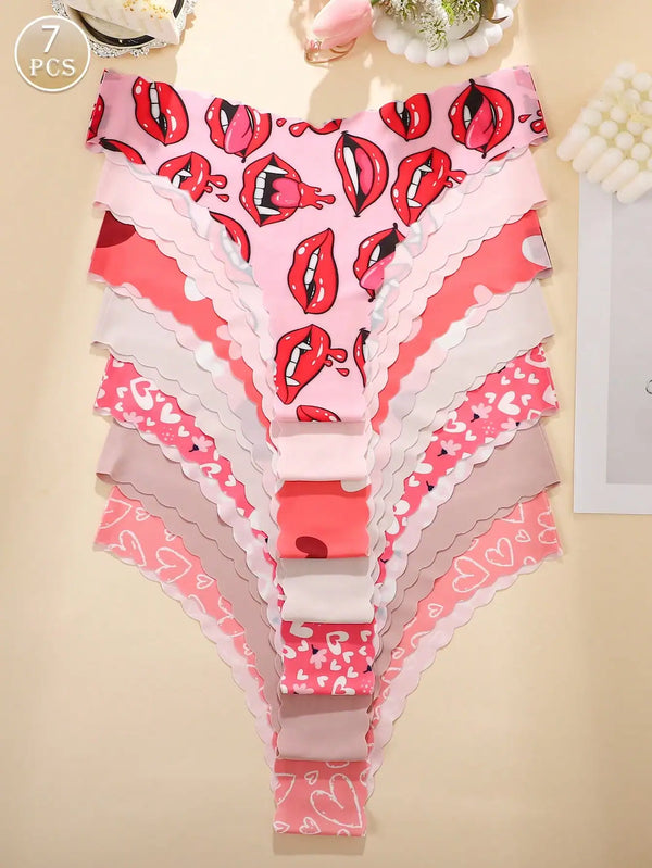 SHEIN Sexy & Comfortable Floral Print Seamless Panty Sets