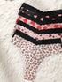 SHEIN 8pcs/Set Women's Seamless Leopard Print & Solid Color Wavy Trim Triangle Panties, Comfortable Smooth Fabric