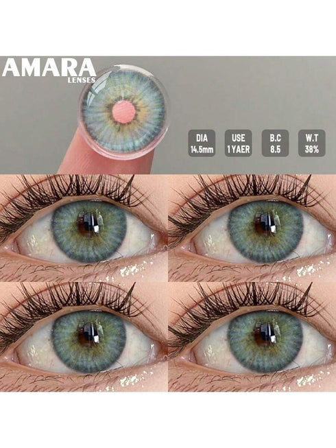 AMARA Colored Pupils For Eyes Natural Blue Eye Contact Lenses