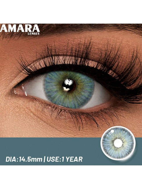 AMARA Colored Pupils For Eyes Natural Blue Eye Contact Lenses