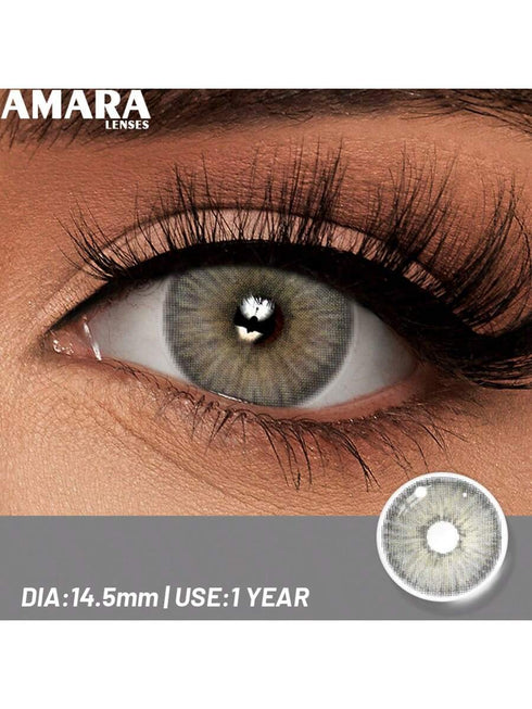 AMARA Colored Pupils For Eyes Natural Blue Eye Contact Lenses Brown Big Eye