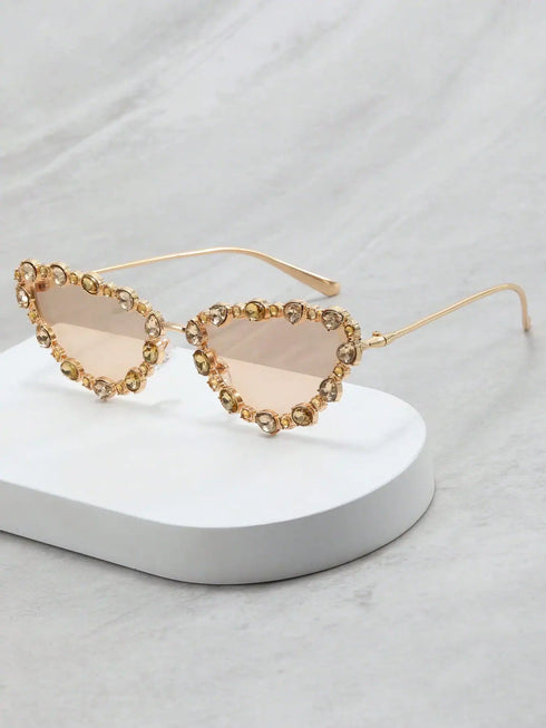 SHEIN AOOBCC Metal Cat Eye Rhinestone Fashion