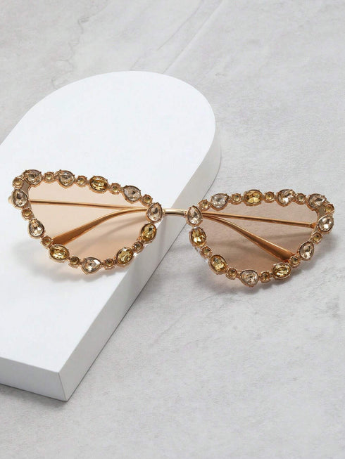 SHEIN AOOBCC Metal Cat Eye Rhinestone Fashion