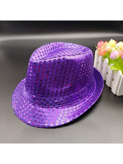 SHEIN Adults' & Kids' Jazz Hat For Stage Performance (Purple)