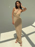 SHEIN Aloruh Women's Sexy Deep V Asymmetric Dress