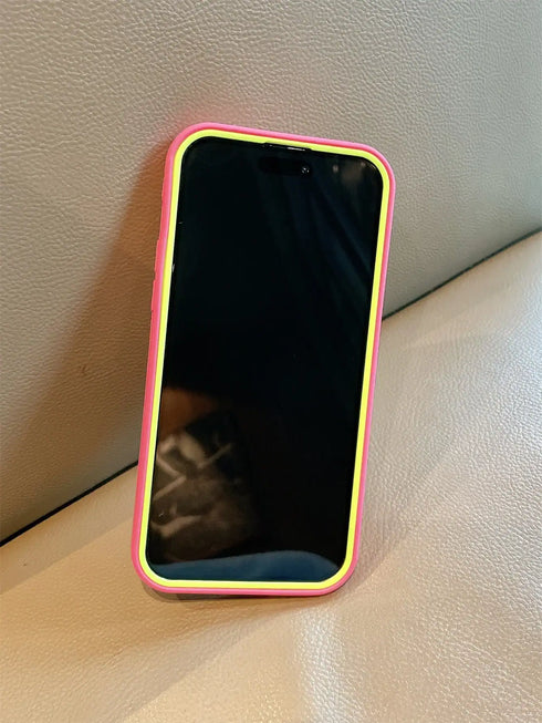 SHEIN Apple Solid Color Spray Painting Contrast Color 3-In-1 Shockproof Phone Case