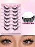 Asiteo 7 Pairs Wet Look Eyelashes Manga Faux Mink Lashes