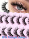 Asiteo 7 Pairs Wet Look Eyelashes Manga Faux Mink Lashes