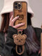 SHEIN Autumn/Winter Cute Bear & Bowknot Tortoiseshell Pattern Phone Case