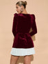 SHEIN BAE Women's Autumn/Winter Puff Sleeve Long Sleeve Colorblock Pleated Romantic Elegant Cute Beach Resort Date Dress