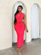 SHEIN Summer Sexy Solid Color Hollow Out Fitted Dress