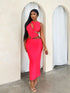 SHEIN Summer Sexy Solid Color Hollow Out Fitted Dress