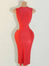 SHEIN Summer Sexy Solid Color Hollow Out Fitted Dress