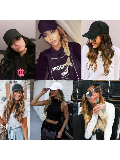 SHEIN Baseball Cap Wig Natural Wave Hair Extensions