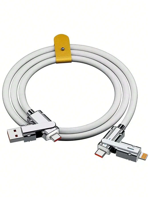 SHEIN BinBoom MFi Certified 4 In 1 Data Cable USB To IOS Cable (White)