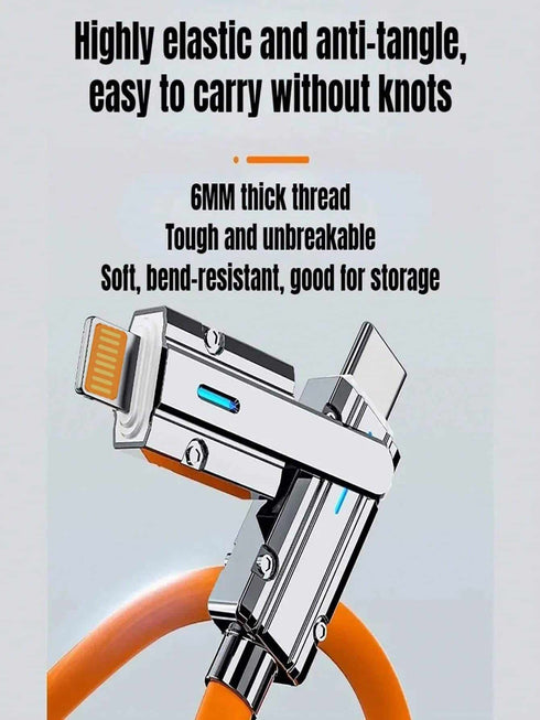 كابل بيانات SHEIN BinBoom معتمد من MFi، 4 في 1، كابل USB إلى IOS (أسود)