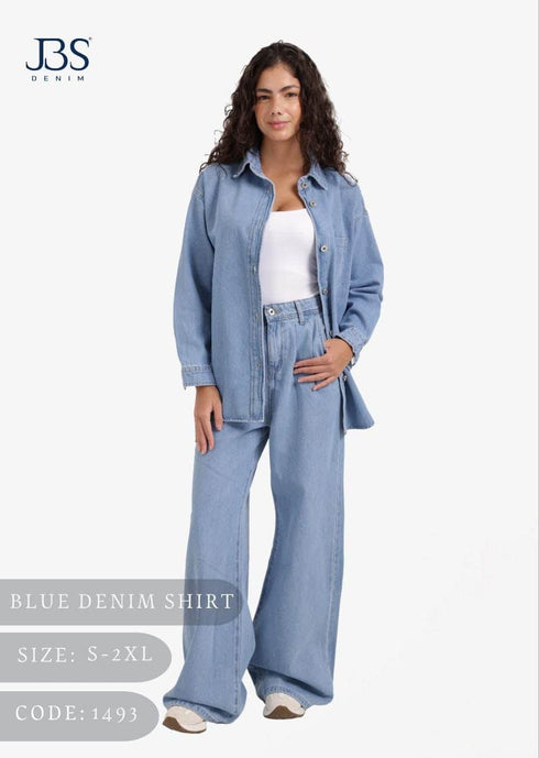 قميص جينز أزرق
