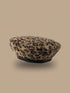 Boho Leopard Print Pattern Contrast Binding Beret