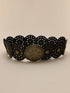 SHEIN Boho 1pc Pu Women's Black Western Style Hollow Out Metal Round Buckle Belt Halloween Summer, School Fall, Autumn, Halloween