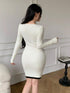 Breasted Fitted Elegant Dress