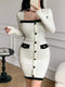 Breasted Fitted Elegant Dress