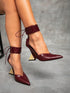 SHEIN CUCCOO SZL Pointed Toe Asymmetrical Heels Burgundy Women's High Heels, Badgirl Night Outfit, Street Style Sexy Party Date Spring Shoes Spring Break Easter Prom Heels For Christmas Spring Shoes