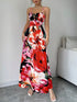SHEIN Flower Print Slim Fit Spaghetti Strap Dress