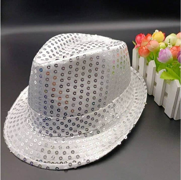 SHEIN Adults' & Kids' Jazz Hat For Stage Performance (Silver)