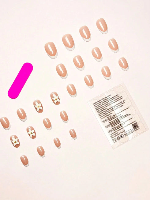 SHEIN Change Your Nails With It, 24pcs/Set Minimalist Fresh 3D