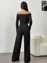 Chiquease Women's Off-Shoulder Tie-Front Jumpsuit
