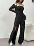 SHEIN Chiquease Off-Shoulder Tie-Front Jumpsuit