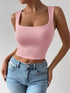 SHEIN Chiquease Women's Cropped Slim Fit U-Neck Camisole