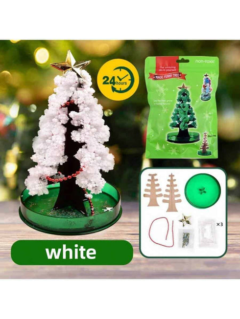 SHEIN Christmas Decoration Christmas Tree Magic Growing Crystal Tree DIY Handmade Toy - Paper Tree Flowering Toy