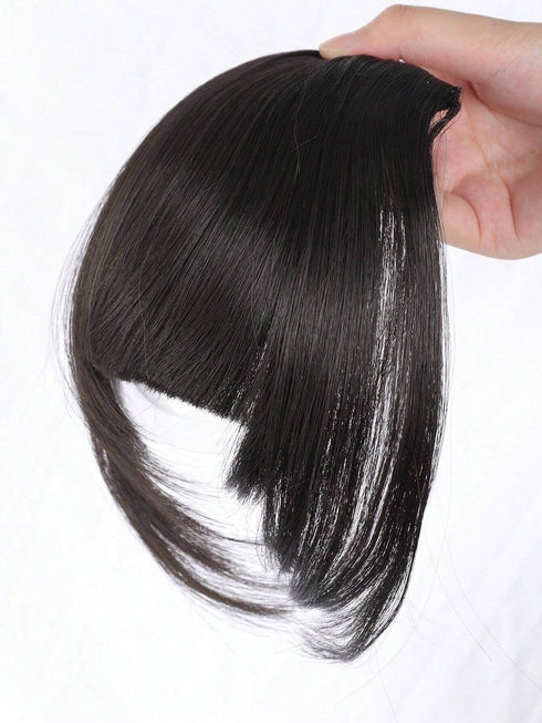 SHEIN Clip In Bangs Hair Extensions 6 Inch Brown Black And White Hair
